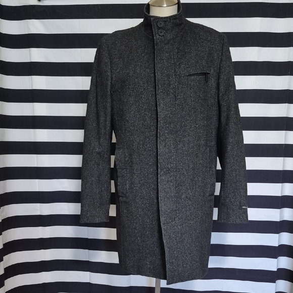 Ted Baker London Other - Ted Baker MARVIN Men's Funnel Neck Gray Wool Blend Coat